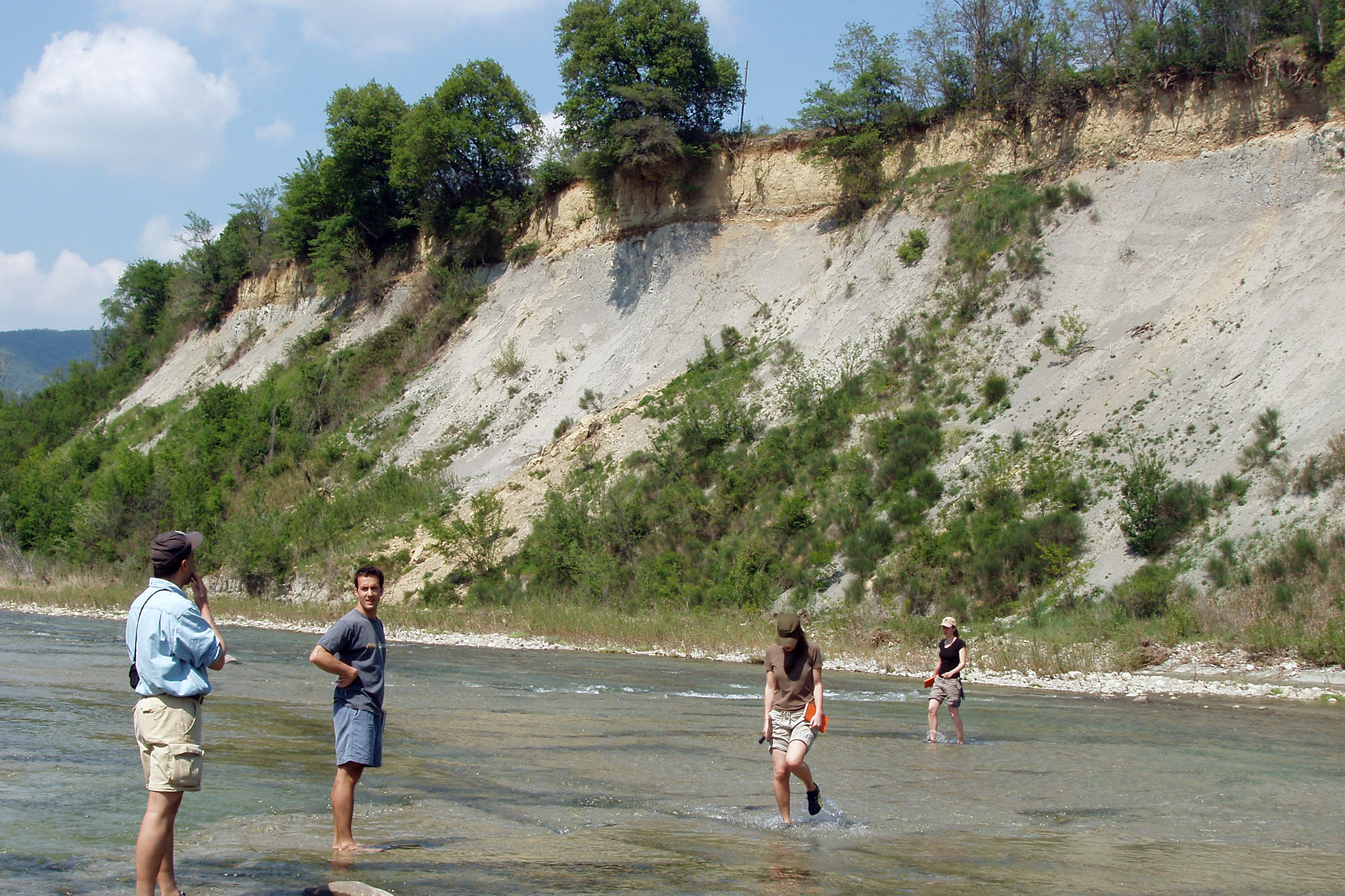 Enlarged view: Students doing fieldwork in Italy