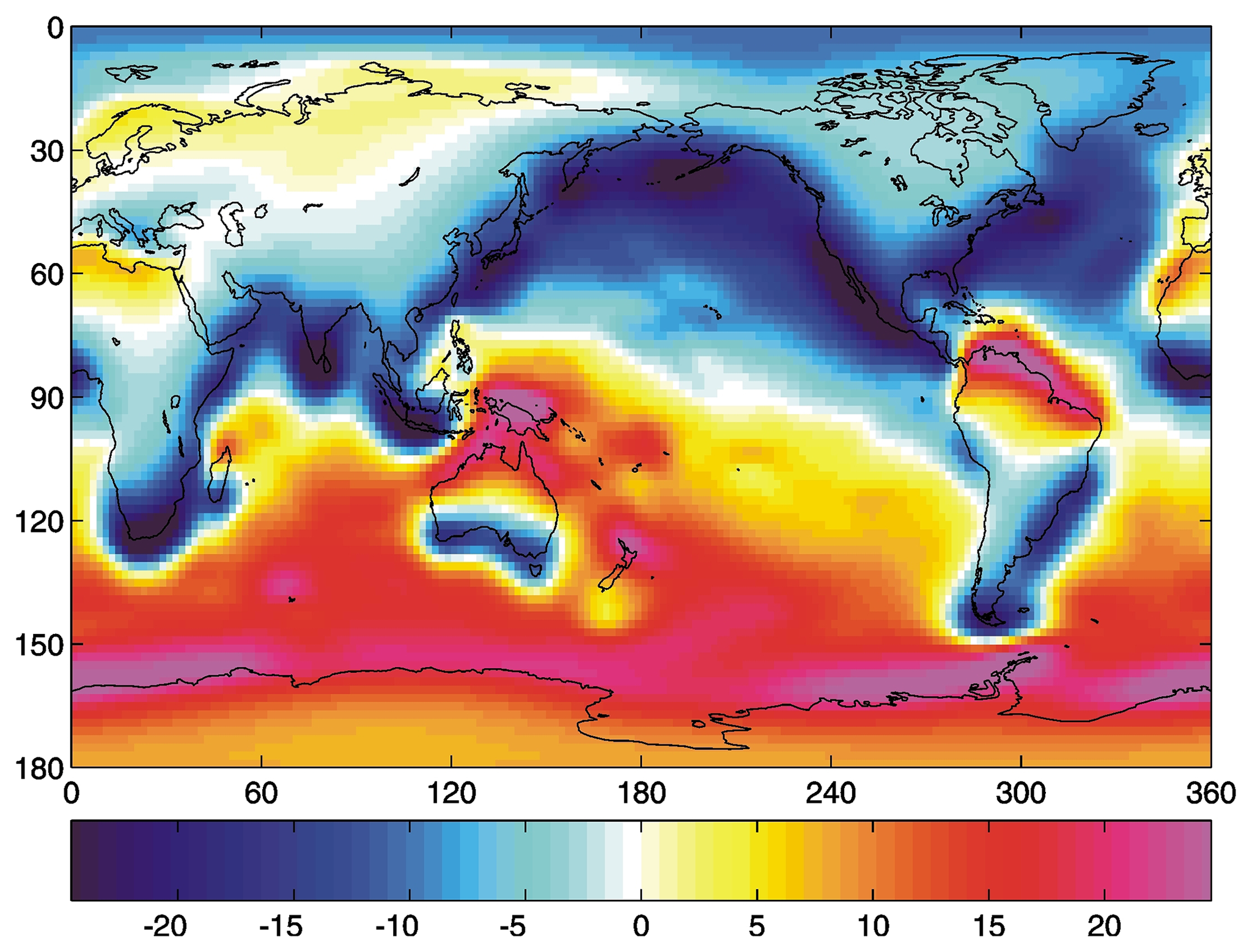 Vergrösserte Ansicht: Der geomagnetische Sturm vom 5./6. November 2001, dargestellt mit einem dreidimensionalen Modell, das auch die Flussdichte im Meer berücksichtigt